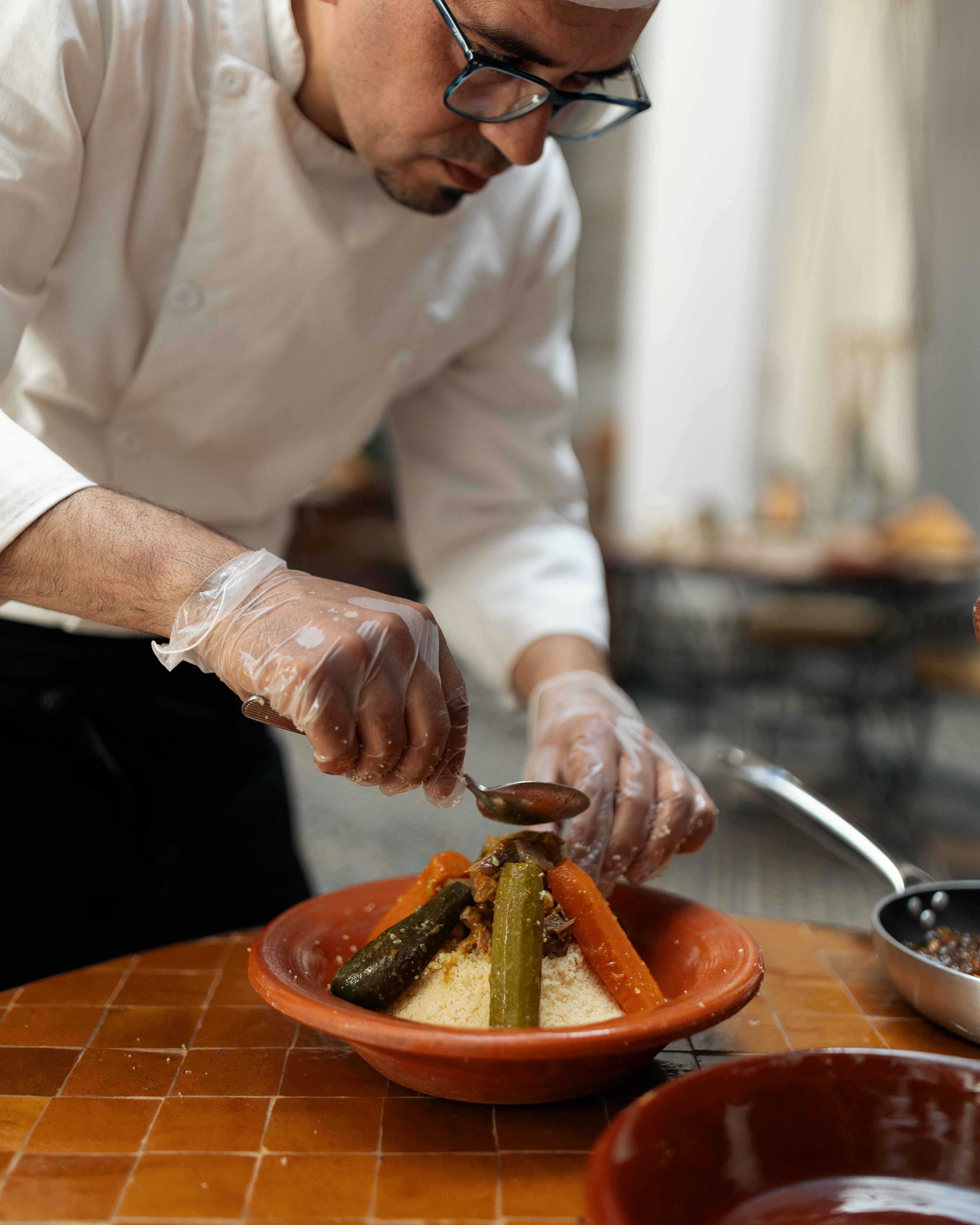 Food Preparation at a Restaurant in Marrakech